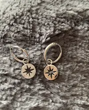 Canner-pendientes de aro de Plata de Ley 925 para Mujer, joyería fina versátil creativa con moneda de Estrella del Norte, W4