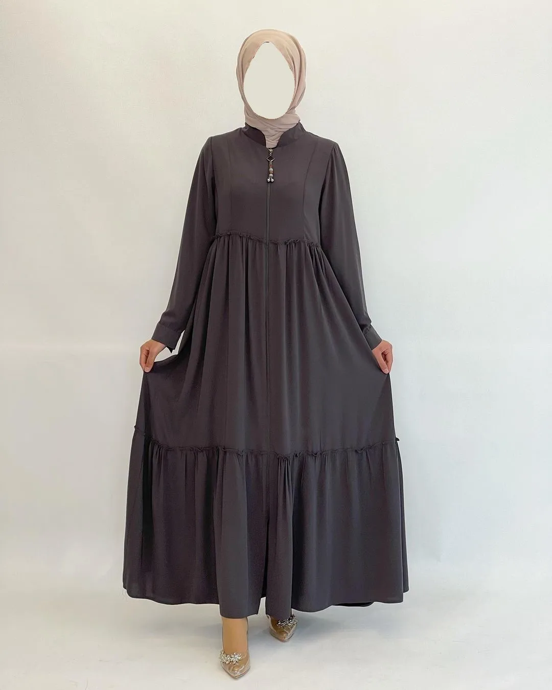 

Turkish Abaya Soft crepe fabric long sleeve 145 CM 2021 summer season Muslim women dress