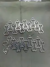 20 piezas de dijes hueca hueso de perro 25x11mm tibetano bronce plata Color colgantes joyería antigua fabricación artesanal DIY