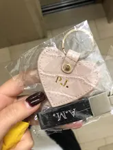 Llavero redondo de cuero Saffiano con diseño de cocodrilo y letras, llavero redondo personalizado