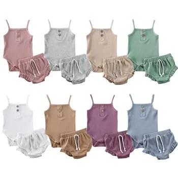 2PCS Newborn Clothing Set Solid Color Suit Baby Girl Summer Clothes Knitted Crop Tops + Shorts Pants Outfits Infant Clothing
2PCS Newborn Clothing Set Solid Color Suit Baby Girl Summer Clothes Knitted Crop Tops + Shorts Pants Outfits Infant Clothing