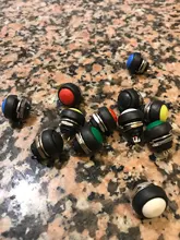 Mini interruptor momentáneo de PBS-33b de 2 pines, 12mm, 12V, 1A, impermeable, desde el reinicio, sin bloqueo, 6 uds.