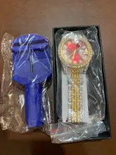 ALLICEONYOU-relojes de circonia cúbica, pulsera de diamantes de alta calidad, de acero inoxidable, Color oro nuevo y plateado, a la moda, Hip Hop, para regalo