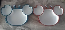 Bebé de lechón de silicona vajilla para bebé de dibujos animados cangrejo Anti-caída de la placa de la cena infantil niños alimentos complementarios tazón de platos