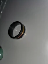 FDLK joyería de los hombres negro anillo de boda de acero inoxidable 8mm colorido Arco Iris tamaño 6 anillo-13