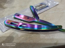 FnLune hombres recto peluquería de afeitar de pelo en el sobaco pelo púbico navaja plegable herramienta de depilación y 1 hoja El estilista sostiene una navaja y envía una cuchilla para afeitar el vello de las axilas