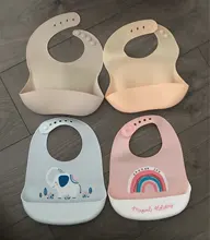 Baberos para bebé, impermeable, alimentación de silicona, toalla para Saliva, delantales de dibujos animados para recién nacidos, baberos, baberos, Baberos ajustables, paños para eructar