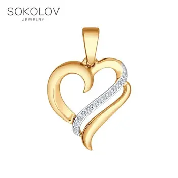 Suspension SOKOLOV gold with cubic zirconia fashion jewelry 585 women's male, pendants for neck women
Suspension SOKOLOV gold with cubic zirconia fashion jewelry 585 women's male, pendants for neck women