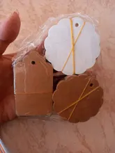 50 Uds. Laciness etiquetas redondas de papel, etiquetas de tarjeta de papel Kraft, etiquetas artesanías de álbum de recortes para bricolaje, etiquetas colgantes para Navidad/boda, recuerdos de fiesta