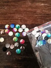40 piezas 8mm 10mm 12mm Colores mixtos sirena pescado escala plana trasera Diamante de imitación redondo cabujón adorno Scrapbooking manualidades DIY
