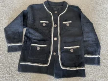 Button-Wool-Jacket Thin-Coat Black Korean Fashion Women Long-Sleeve Autumn Ladies White