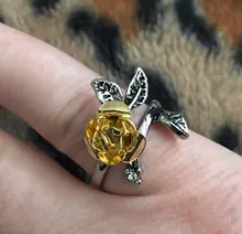 FDLK-Anillo de flor rosa para mujer, accesorios delicados, Vintage, banda de boda, joyería de aniversario, regalo de enamorados