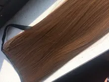 Coletas largas y sedosas para mujer, postizo sintético resistente al calor, extensiones de cabello con Clip, cola de caballo