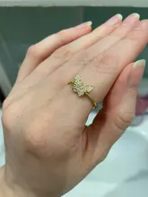 ANENJERY-anillo mariposa abertura para mujer, de Plata de Ley 925, Simple Flash, CZ, personalidad, viento fresco, regalo de San Valentín, S-R346