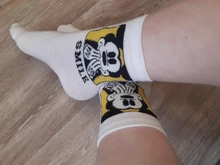 Disney-Calcetines transpirables con diseño de expresión de Mickey para mujer, medias de color sólido, para adulto, fresco y divertido, 1 par