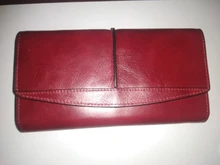 Bolso largo de piel auténtica a la moda para mujer, Cartera de mano con diseño de marca de carteras para teléfono móvil, tarjetero