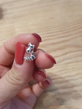 Pendientes asimétricos de Plata de Ley 925 para niños, con cierre de tuerca de hueso de pescado y gato, joyería antialérgica para bebés y estudiantes