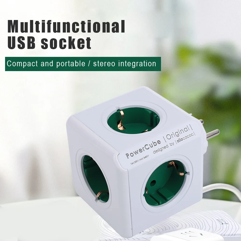 Smart Home Power Cube Socket EU Plug Socket 4 Outlets 2 USB Ports Adapter Power Strip Extension Adapter Multi Switched Sockets
Smart Home Power Cube Socket EU Plug Socket 4 Outlets 2 USB Ports Adapter Power Strip Extension Adapter Multi Switched Sockets