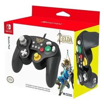 

Hori battle pad zelda cable controller for nintendo switch-l/r buttons short tour-turbo function 3 settings