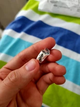 Anillo abierto con cara llorona para mujer, sortija ajustable de Color plateado antiguo, diseño geométrico, con caras y lágrimas