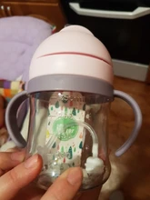 Botella de alimentación de bebé de 250ML, vaso de silicona a prueba de fugas para niños, vasos de paja con dibujos animados, recipientes con mango
