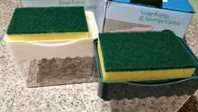 Soap-Organizer Liquid-Dispenser-Container Soap-Pump-Dispenser Sponge-Holder Hand-Press