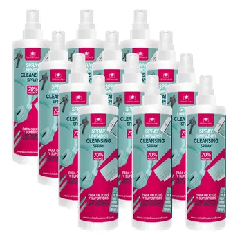 CRYSTAL CLEAR. Pack 12 SPRAY SPRAY cleaner for objects and surfaces. Alcohol 70% (cosmetic ethanol). 12x100ml.
CRYSTAL CLEAR. Pack 12 SPRAY SPRAY cleaner for objects and surfaces. Alcohol 70% (cosmetic ethanol). 12x100ml.