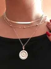 Collar con colgante de loto multicapa para mujer, cadena de cuello para mujer, collar llamativo para mujer, novedad, venta al por mayor