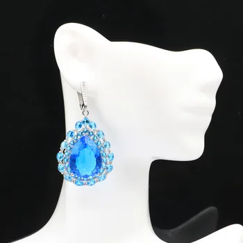 50x26mm New Statement Jewelry for Women Silver Earrings Created Paris Blue Topaz Wedding Party Fashion Eye Catching
50x26mm New Statement Jewelry for Women Silver Earrings Created Paris Blue Topaz Wedding Party Fashion Eye Catching