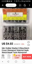 Mini Arandela de goma-reloj redondo con corona, resistente al agua, sellos, herramientas de reparación, juntas para reloj, envío directo