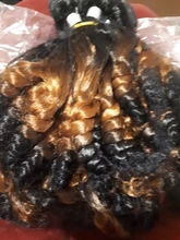 FASHION IDOL-mechones de pelo rizado Afro, 14 pulgadas, 7 unids/lote, pelo sintético curvado superior e inferior con encaje frontal y cierre