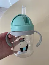 Botella de alimentación de bebé de 250ML, vaso de silicona a prueba de fugas para niños, vasos de paja con dibujos animados, recipientes con mango