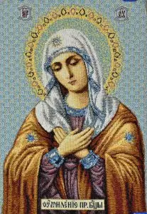 Icon of The Lady of pleasure of Seraphim-diveevskaya (25x35) in a single frame
Icon of The Lady of pleasure of Seraphim-diveevskaya (25x35) in a single frame