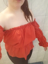 Hirigin-Blusa de Chifón con hombros descubiertos para oficina, camisa Sexy plisada de Color liso para mujer, 2020