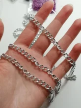 2 medidor de Metal cadena de oro negro plateado Cadena de aluminio para hacer joyería suministros DIY