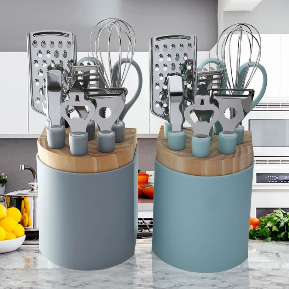 9 PCS Stainless Steel Kitchen Accessories Tools Gadgets Cookware Household Kitchen Utensils Set Scissors Peeler Corkscrew
9 PCS Stainless Steel Kitchen Accessories Tools Gadgets Cookware Household Kitchen Utensils Set Scissors Peeler Corkscrew