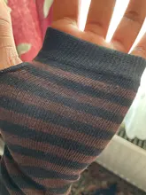 De las mujeres de la moda a rayas de señora codo guantes más cálidos de guantes sin dedos codo manoplas de Navidad accesorios regalo