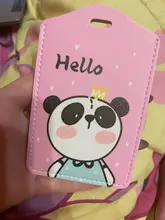 Funda de cuero PU para tarjetas de identificación para niños y niñas, con cordón, bonito Panda, dibujo de dinosaurio, funda para tarjeta de acceso