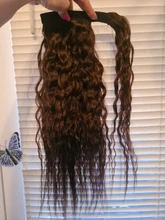 S-noilite-coleta de pelo humano para mujer, extensión de cabello liso y curvado de 14 -22, resaltado, marrón Natural, con Clip