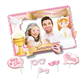 Photocall girl First Communion. A snap perfect for party First Communion one girl.
Photocall girl First Communion. A snap perfect for party First Communion one girl.