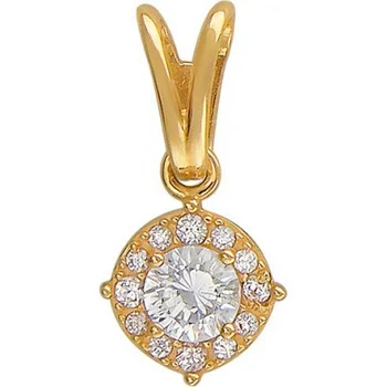Esthete pendant with cubic zirconia and Swarovski crystals in Yellow Gold 
Esthete pendant with cubic zirconia and Swarovski crystals in Yellow Gold
