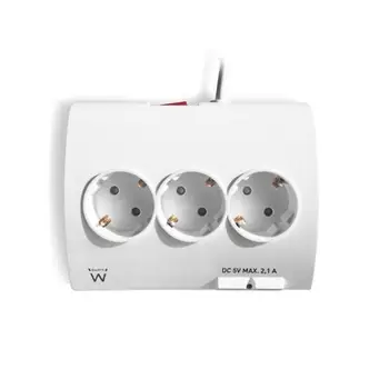 Power Socket - 5 sockets with Switch Ewent EW3935 1,5 m 2 x USB 2,1 A 2500W White
Power Socket - 5 sockets with Switch Ewent EW3935 1,5 m 2 x USB 2,1 A 2500W White