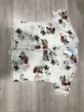 Beachwear Tunic Shirt Kimono Bikini Bathing-Suit Cover-Up Tassels CUPSHE Chiffon Floral-Print