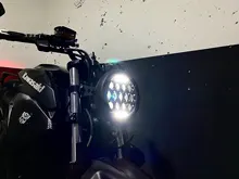 Base de faro para motocicleta, faro delantero modificado de 7 pulgadas, color negro mate, cubo Retro, Base de faro LED para motocicleta Harley