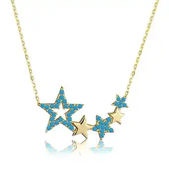 KUTAYDAN 925 Sterling Silver Blue Stars Lady Necklace
KUTAYDAN 925 Sterling Silver Blue Stars Lady Necklace