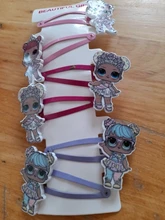 LOL Surprise-horquilla de muñeca de goma, accesorios para el cabello, estampado de resina de dibujos animados, tocado para niña, 6 uds.