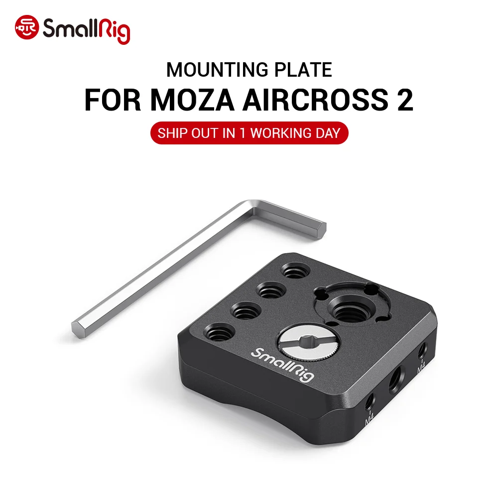 SmallRig Mounting Plate for Moza AirCross 2Secures with 3/8-16 Screw & Anti-Twist Pins to Prevent Twisting 2826
SmallRig Mounting Plate for Moza AirCross 2Secures with 3/8-16 Screw & Anti-Twist Pins to Prevent Twisting 2826