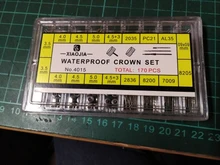 Extensor de vástago de bobinado de reloj de varios tamaños + coronas accesorios Reparación de reemplazo de la barra de extensión del reloj coronas para reloj tallos Juego de Herramientas