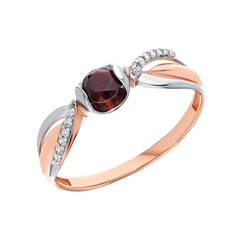 Gold ring with cubic zirconia and Garnet sunlight sample 585
Gold ring with cubic zirconia and Garnet sunlight sample 585