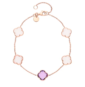 Gold bracelet with amethyst and quartz sunlight 
Gold bracelet with amethyst and quartz sunlight